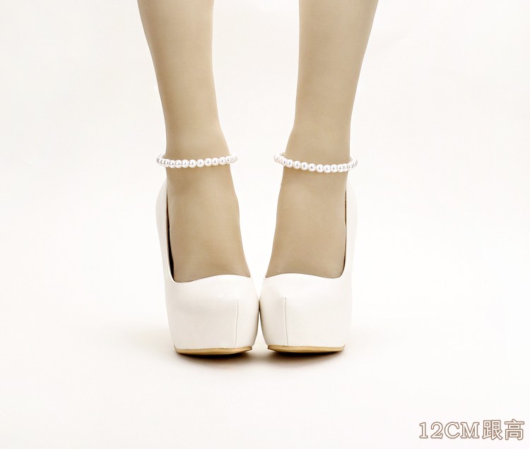 shiny white pumps