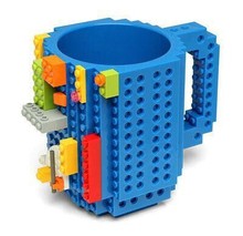 Blue Tetris Designer Mugs High Quality Plastic Building BlockTazas Coffee Cup DIY Block Puzzle Mug 5colors Birthday Gift Caneca