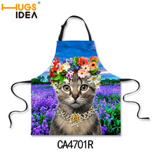Funny Women Cartoons Aprons, Featured 3D Cute Cat Mom Aprons,Novelty Sexy BBQ Party Apron Bib, Creative Kitchen Cooking Apron