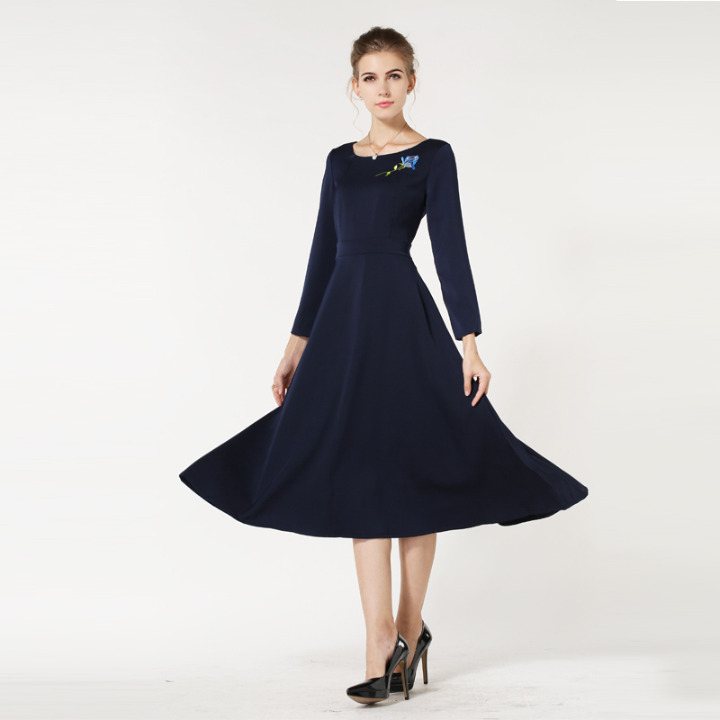 2015 autumn s new hitz of versailles navy vintage embroidered sleeved big swing 2015 autumn s new hitz of versailles navy vintage embroidered sleeved big swing
