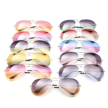 2016 luxury brand large frame Women designer sunglasses Metal plane men’s driver mirror reflector flight cloth accessories UV400