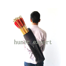 A shoulder arrow quiver canvas hunting bow arrow case with adjustable strap and pouch
