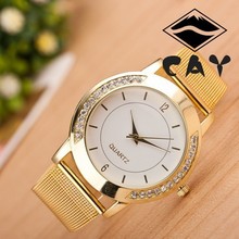Relojes damas marca de lujo oro acero de cuarzo analógico Reloj de ginebra cristal Reloj Relogio Feminino Reloj Mujer
