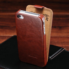 4S Vintage Luxury Flip PU Leather Case For iPhone 4 4S 4G Crazy Horse Skin With