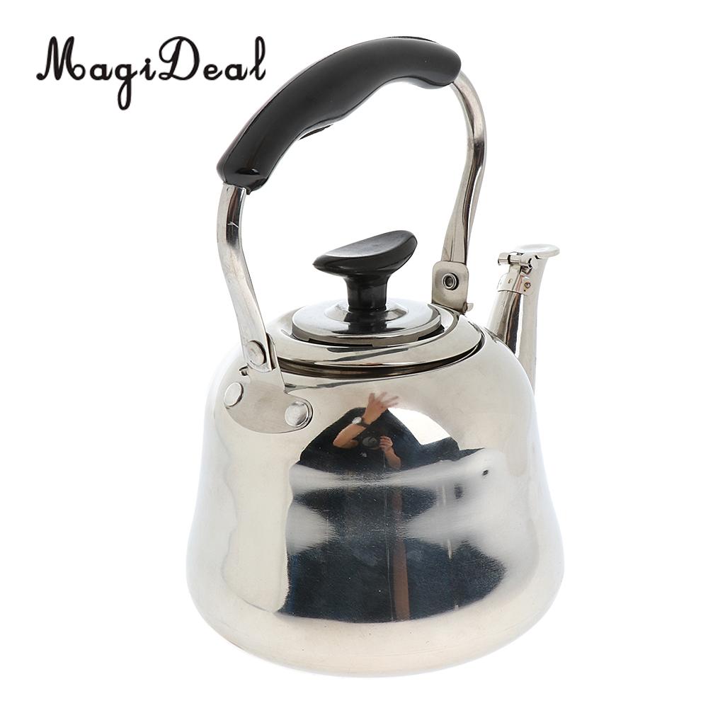 Whistling Kettle Stainless Steel Camping Kitchen Tea Coffee Hot Water Pot