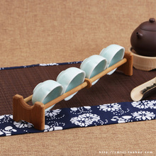 Single Mengzong bamboo cup frame containing ceramic tea Kung Fu Tea Xiangfu zero configuration wood cup holders