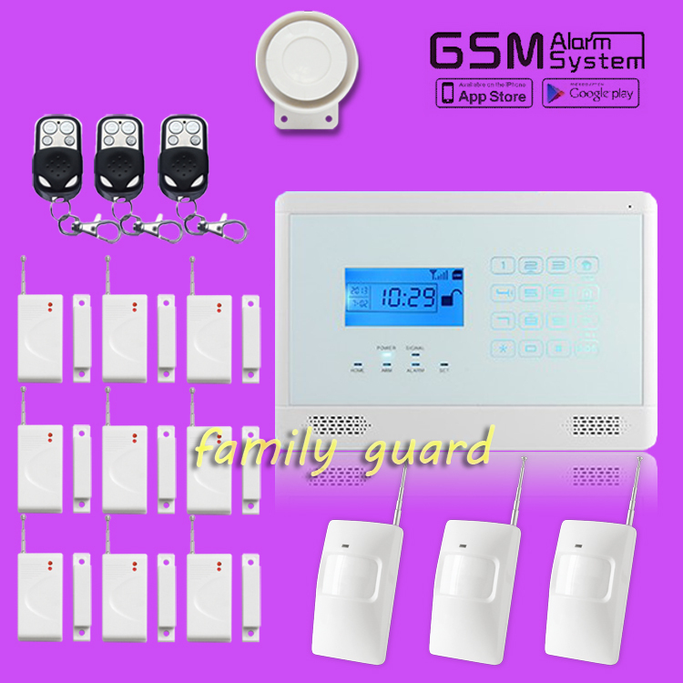 Free Shipping!M2E Android IOS APP Autodial Wireless 3PIR+9door Home Burglar Intruder Touch Alarm System with Intelligent Sensors