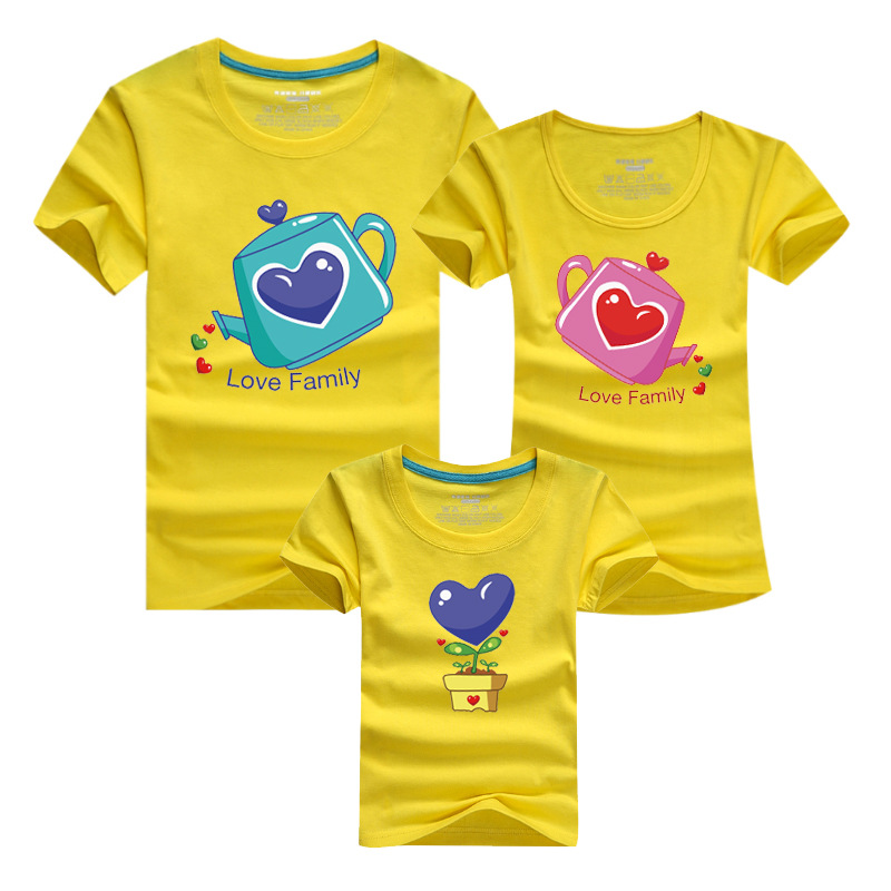 Love font b Family b font Summer Cotton Tshirt font b Family b font Clothes Set