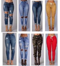 2016 sexy fashion new style women high waist jeans Full Length Ripped jeans Skinny for women’s jeans slim pants