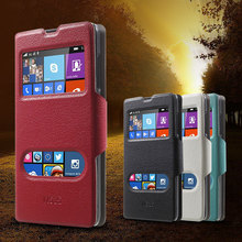 Free Shipping Case for Microsoft Lumia 535 / 535 Dual SIM Dual View Windows Leather Case Shell lumia 535 case phone case