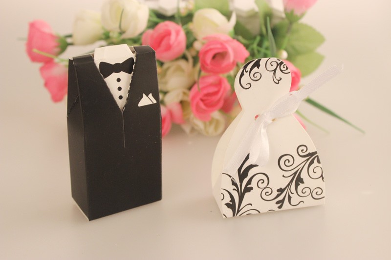 2017 Bride And Groom Wedding Favor Box Guests Giveaway Candy Box Gift ...