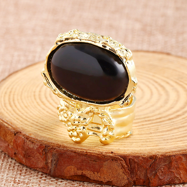New Design hot sale Fashion Personality exaggerated Punk blue gem Ring Punk Statement jewelry Wholesale for
