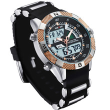 2015 Brand WEIDE 1104 Watches men Quartz wristwatch Military Dive 30m Multi-function LCD Display men’s clock relogio masculino