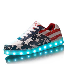 Best New 2016 Big Size 35-44 USB LED Light Shoes Men Women Glowing Fashion Led Shoes Flats Adults Lumineuse Shoes