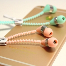 2016 New Arrival Candy Color Kids Gift Earphone Girls Earphones with Microphone Zipper M-105 Headset for Mobile Phone Iphone