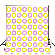 Children Backgrounds 3D Fashion Baby Studio Purple Yellow Circle Photo Backdrops Background