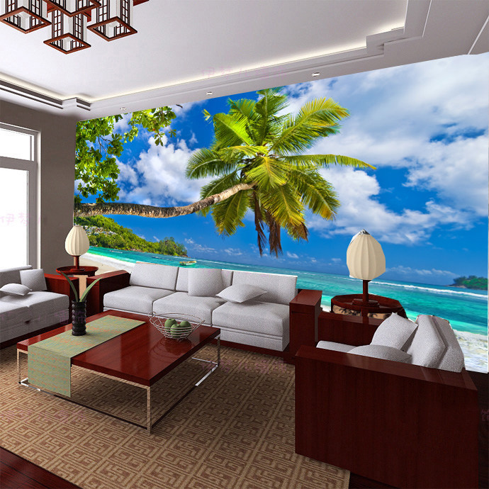 3D Ocean mural wallpaper living room sofa TV background wall paper beach scenery wallpaper picture