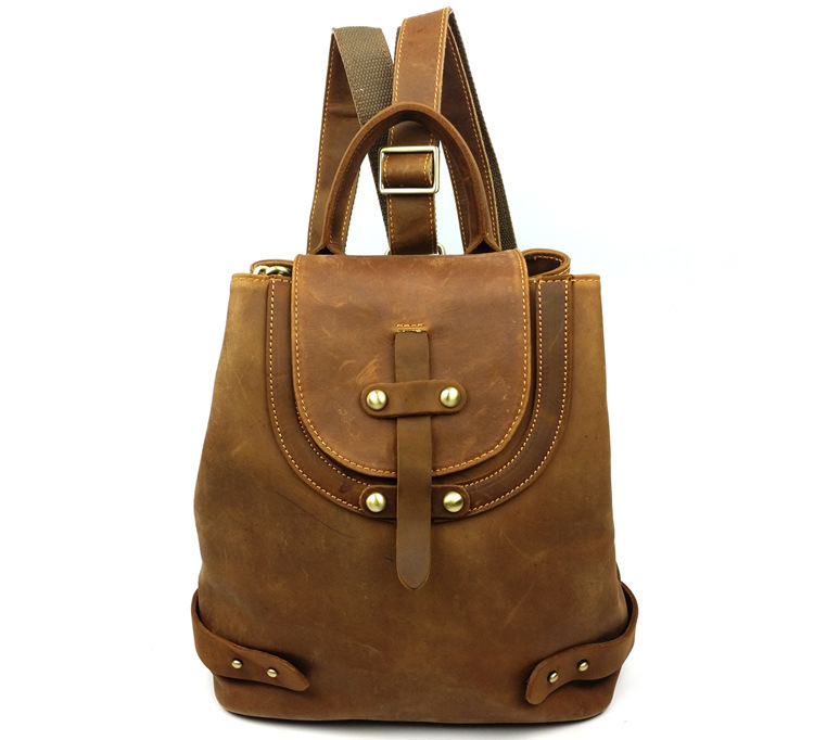 2015 Fashion real cowhide genuine leather backpacks vintage women shoulder bags casual travel backpack high quality