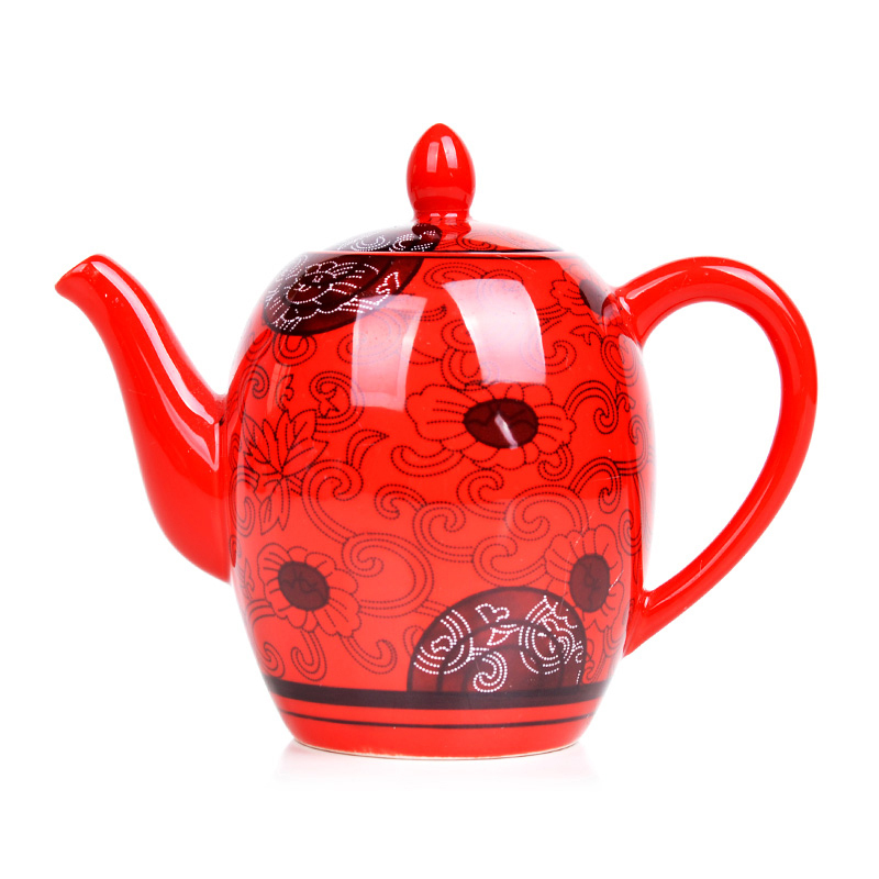 Drinkware Kung Fu Tea Set Porcelain TeaPot Elegant Traditional Chinese Red Kettle Coffee Tea pot Tea