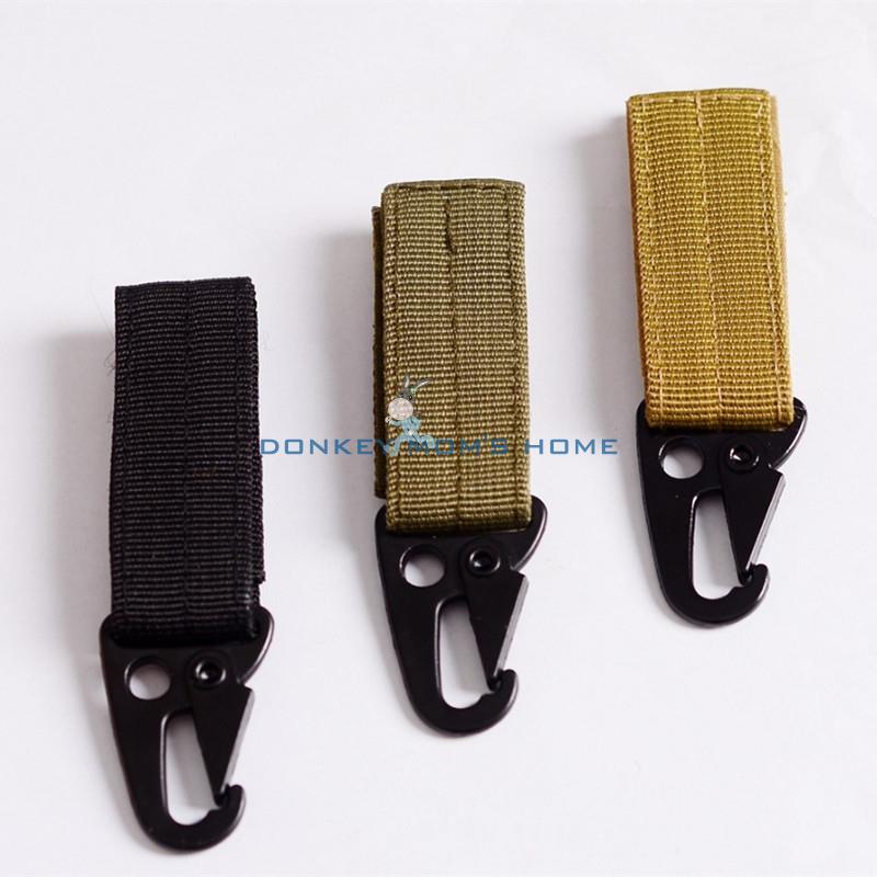 Military Key Hook Webbing Molle Buckle Outdoor Hanging Belt Clip-Carabiner Prof 