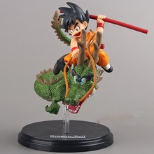 Anime Dragon Ball Z Super Saiyan Goku with Dragon Riding PVC Action Figures Collection Model Toys Doll 15cm