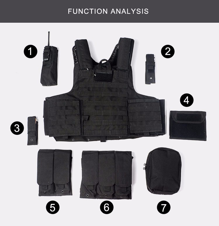 YAKEDA Tactical Vest + 6 Protective Pads-TacticalXmen