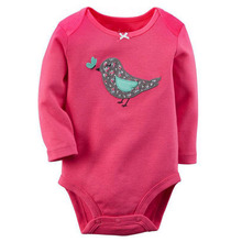 1pcs Rose Red Long Sleeve Baby Girl Bodysuit Jumpsuit Newborn Infant Children Kid Summer New Born Wear Baby Body Girl Clothes