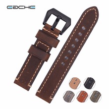 Yellow Color Hand Made Genuine Leather Watch Band Strap for P Watch 20mm 22mm 24 mm With Black Buckles