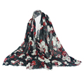 NEW Elegant Rose and Plum Flower Scarf Women Winter Warm and Soft Blanket Scarves and Autumn