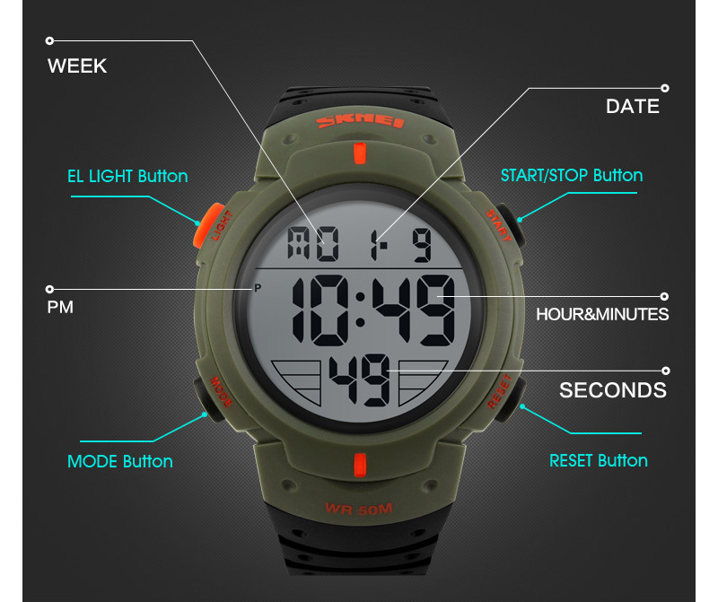 New Sports Watches Men Shock Resist Army Military Watch LED Digital Watch Relojes Men Wristwatches Relogio