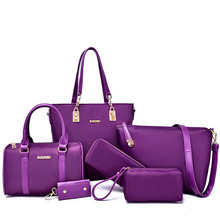 2016 New women’s fashion composite handbag six pieces nylon bag set female big bags 6 pcs women handbags of famous brands OM512