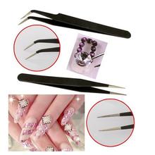 New Antistatic Electroplating Nonmagnetic Stainless Steel Curved Straight Eyebrow Tweezers Nail Art DIY Necessary Tools
