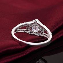Zr388 Silver 925 Rings Wholesale Hot Sale Inlaid Stone Heart Ring Engagement Ring Free Shipping Fine