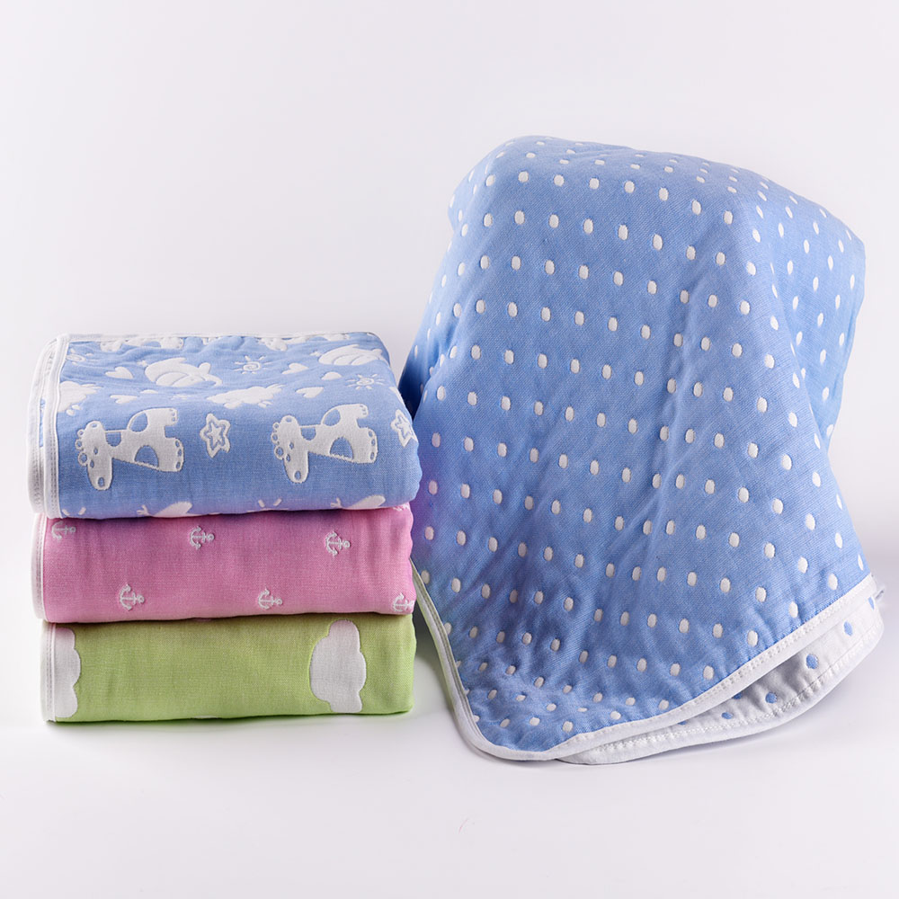 New 2016 Kids Blanket - 1PC Cotton Six Layers Gauze Throw Blankets Super Soft Dot Blanket on bed Children Bedding Set 120*120cm