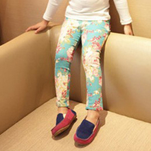 Pattern Printed Baby Girls Pants Small Feet Trousers Toddler Jeans Pencil Pants Skinny