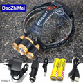 3 LED Headlight 8000 Lumens CREE XML T6 2 R5 Zoom High Power LED Headlamp outdoor