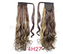 22 Synthetic Hair Long Wavy Clip In Ribbon Ponytail Hair Extensions curly Hairpiece Fake Hair pony