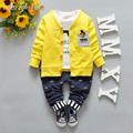 babzapleume Brand Spring Autumn Casual Kids Boy Clothes T Shirt Pant Coat 3PCS boys suit Toddler