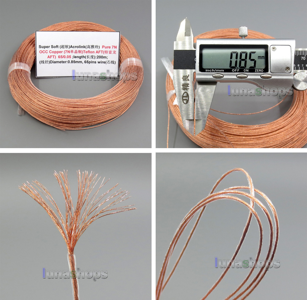 5m 26AWG Ag99.9% Acrolink Pure 7N OCC Copper Signal Teflon AFT Wire Cable 65/0.05mm2 Dia:0.85mm For DIY  LN005193