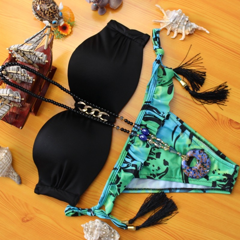 2015 new hot selling sexy swimsuit strap bikini print bikini national sexy fashion woman swmming beach two piece swimsuit set