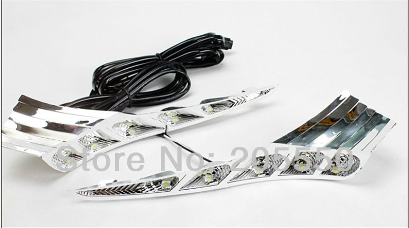 Free shipping! 2pcs Cold White Daytime Running Lights Day Fog Lamps Fit For KIA K2