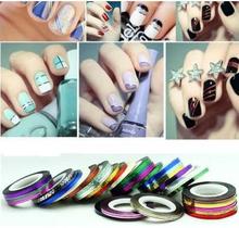 5pc Nail art Kit supplies wholesale gold silver painted wire cable jewelry color solid color Nail Polish stickers