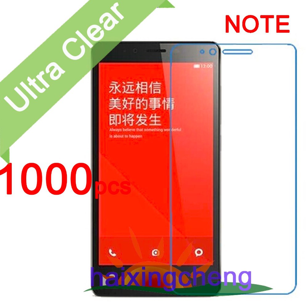 Ultra Clear LCD Screen Protector Guard Cover Protective Film For Xiaomi Redmi Note Hongmi Note Film (1000pcs film+1000pcs cloth)