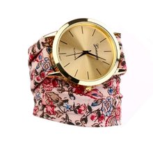 Hot New brand luxury geneva watch women Fabric Analog Quartz Bracelet Dress Wrist Watch White Pink