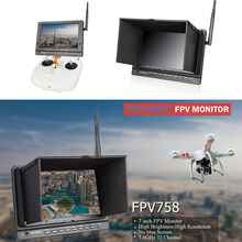Free shipping!Feelworld FPV758 7″ 5.8G 32ch HD 1024×600 FPV HDMI Drone Camera Monitor Receiver