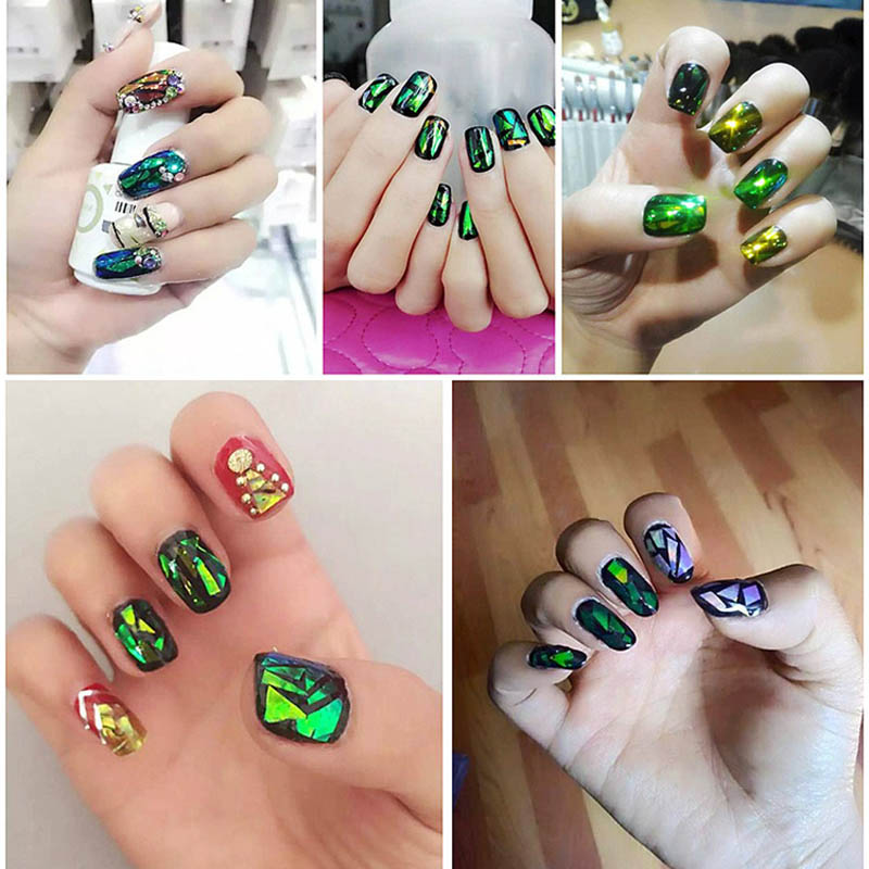 Whole New Bling Nail Art Stickers Broken Gl Pieces Mirror Whole New Bling Nail Art Stickers Broken Gl Pieces Mirror Foil Stencil Decals Beauty Decoration Tools Diy Sticker Decal From Silien