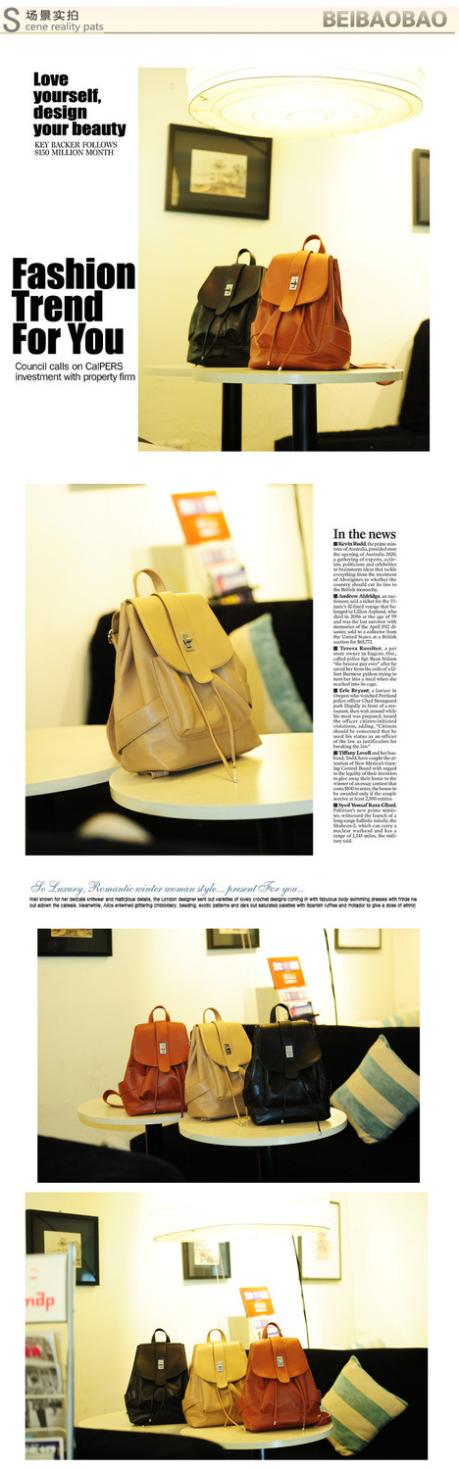 2015 Korea Fashion Women Preppy Style Travel Backpack Schoolbag
