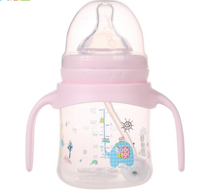 150ML Handle Plastic Baby Feeding Bottle Wide Mouth Baby Milk Bottle Copo Infantil Children Infant Children Kids Nursing Bottle (15)