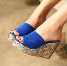 2016 princess wedges slippers platform women’s platform shoes ultra high heels open toe cutout female sandals