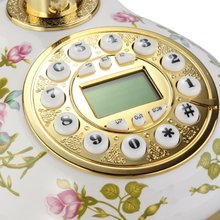 SAF Hot Vintage ceramics telephone MS 9100 pink flowers gold rim with hands free function